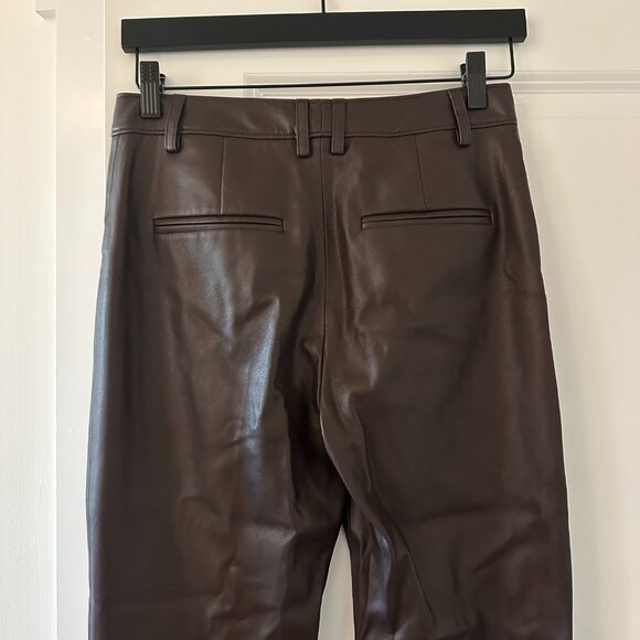 NWT Rebecca Taylor Vegan Leather Trouser in Deep Port - Picture 5 of 11